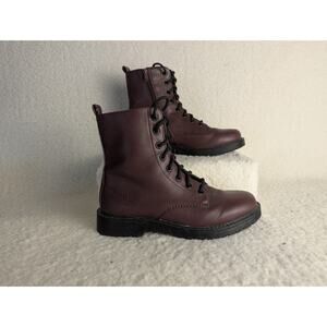 Combat Lug Boots Size 7.5 Military Style Women's Comfort Time & Tru Wine *
